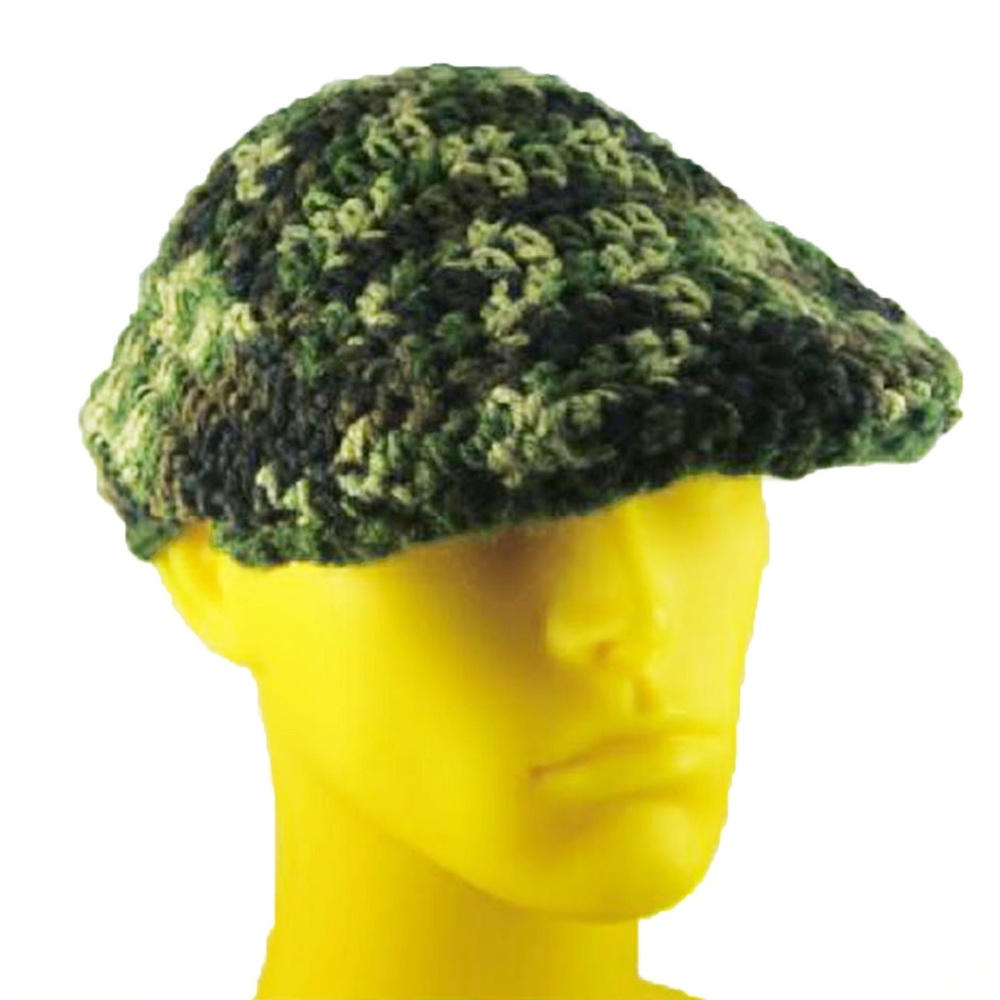 Green Camo Crochet Kangol (Crochango),Uni-sex